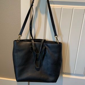 Black leather madewell handbag